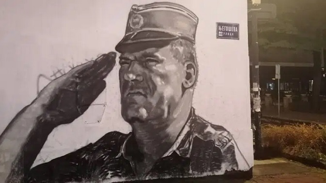Mural sa likom generala Ratka Mladića u Njegoševoj ulici u Beogradu (Foto: Danas)